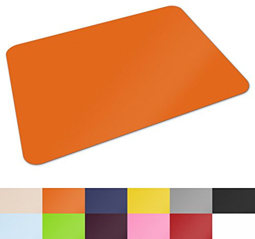 Schreibtischunterlage von Office Marshal® | hochwertige Tischauflage für Büro und Schule | abwischbar | rutschfest | 65x50 cm | orange