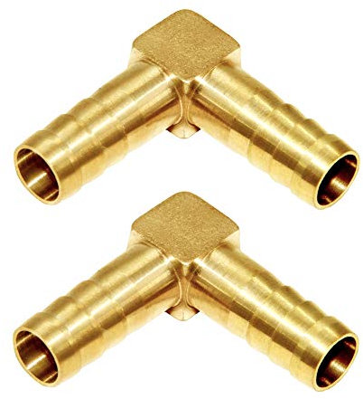 Joyway Barbus Tuyau Tuyau ID/L de 90 degrés à angle droit Raccord de coude Union Intersection/Split Laiton Eau/carburant/Air 2Pcs-3/8