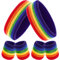 6 Stück Gestreifte Schweißbänder Set, Enthält 2 Stück Sport Stirnband und 4 Stück Armbänder Schweißbänder Bunte Baumwolle Gestreiften Schweißband Set für Männer und Damen (Regenbogen Farbe)
