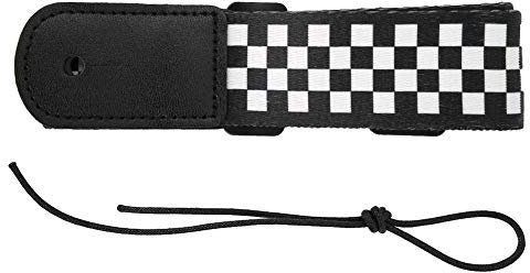 Bnineteenteam Ukulele Gurt, Schwarz-Weiß-Karo-Muster, verstellbarer Gitarren-Schultergurt-Zubehör für Ukulele 4-Saiten-Musikinstrumente Zubehör Für Musikinstrumente