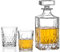Amisglass Whiskey Karaffe mit 2 Gläsern, Whiskey Set, 3-teilig, Whisky Dekanter 700ml und Whisky Gläser 300ml 2 Stück, Kristallgläser & Longdrinkgläser