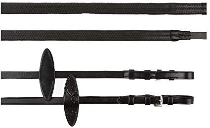 PS of Sweden Gummizügel mit Martingalstopper, Größe:3, Farbe:schwarz