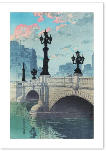 【Hergestellt in Japan】 Poster Japanische Malerei Hasui Kawase Tokaido Scenery Selection Nihonbashi (Dawn) 41,6 cm × 29,3 cm (A3) Druck auf einem dicken Blatt Papier Gemälde Wandkunst