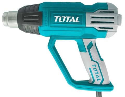 TOTAL - Decapador de Aire Caliente | Pistola de Calor 2000W | 3 Niveles de Temperatura 50-380-570º | Rascador de Pintura y 4 Cabezales | Reformas y Reparaciones