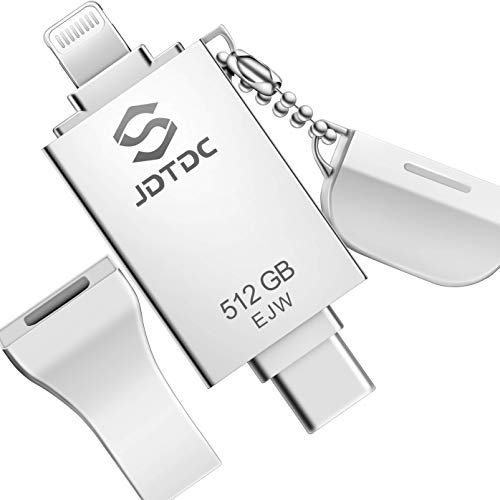 MFi-zertifizierter 512GB USB Stick iPhone, 3 IN 1 USB Lightning Sticks Fotostick iPhone Speicherstick, iPad Speichererweiterung Handy Stick Flash Laufwerk für iPhone 16 15 14 13 12 11/iPad/Android/PC