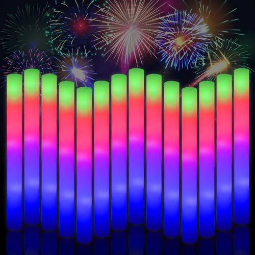 Anosuwa 30 Stück Led Schaumstoff Leuchtstab,Knicklichter Party Set,Leuchtstab für Konzerte,Led Spielzeug Kinder,party led spielzeug kinder,Für Hochzeiten,Partys,Geburtstage,Feste