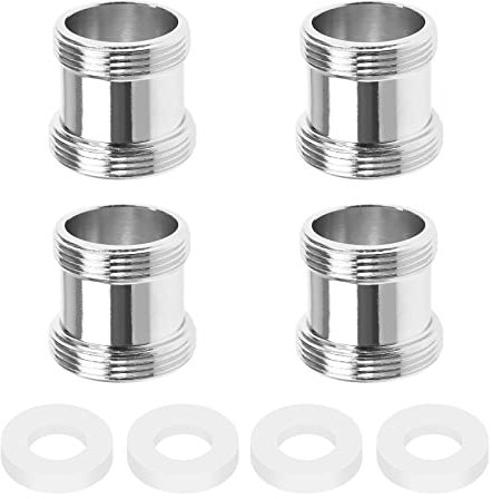 4 Stück Wasserhahn Adapter Außengewinde M20 M22 Luftsprudler Verlängerung Steckverbinder mit Silikondichtung für Badezimmer Küche Waschbecken
