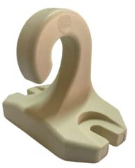 TENDAGGIMANIA Haken aus PVC, zur Befestigung der Markise, fallarmmarkise, Zubehör Befestigung Vorhang Geländer, 1 Stück - Farbe: Elfenbein