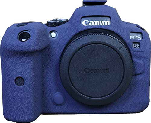 BMAOLLONGB R6/R6 II Case, Fullbody Ultra-thin Lightweight Rubber Soft Silicone Housing Case Bag Cover for Canon Eos R6/R6 Mark II (Blue)