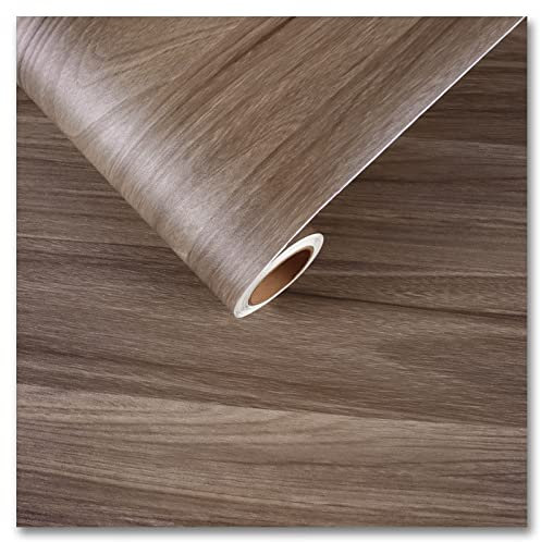 CRE8TIVE Light Brown Wood Effect Wallpaper Peel and Stick Wallpaper Wood Effect Vinyl Self Adhesive Vintage 30cm x 200cm Wood Grain Textured Wallpaper Vinyl Wrap for Furniture Countertop Cabinet