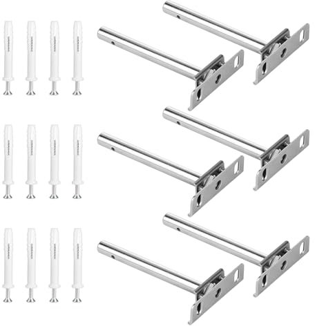 SWAWIS 6x Regalhalterung Verstellbar Unsichtbar, Tablarträger Länge 12.7cm, Regal Halterung Wand aus Eisen Vernickelt, Regalträger mit Montageschrauben, Regal Bodenträger für Wand Montage Kabinett