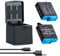 Marveleese Kit di ricarica per Go Pro Hero 8 Black Hero 7 Hero 6 Hero 5 Triple Charger & Scatola di immagazzinaggio Suit 3 Canali con 2 batterie ricaricabili agli ioni di litio per Go Pro