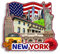 Dwutahcy 3D Wooden Fridge Magnet for New York Newyork USA Travel Souvenirs Gifts Classic Home Crafts Collectibles Kitchen Decoration Office Whiteboard Landmark