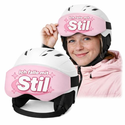Ferocity Helmvisier überzug Ich Falle mit Stil - Visierschutz Universelle Passform S-L Visier Schutzabdeckung | Ski Goggle Cover, Damen | Schutzhülle Elastisch, Mikrofaser Putztuch, Kratzschutz [165]