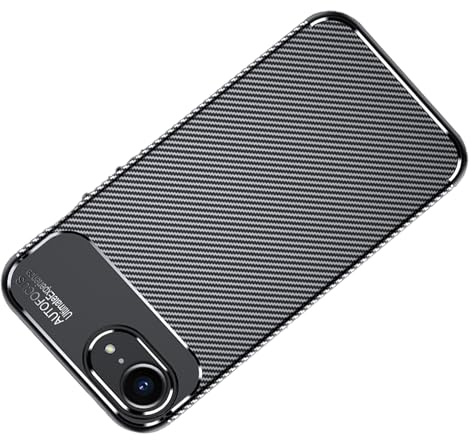 betterfon Carbon Hülle kompatibel mit iPhone 17E und iPhone 16E - Handyhülle im Carbon Design, Silikon TPU Schutzhülle Stoßfest, Schwarz