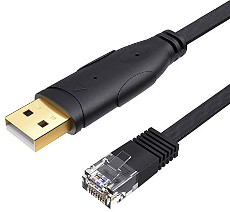USB Console Cable, CableCreation 1.8M USB to RJ45 Serial Cable for Router/Switch of Cisco, NETGEAR, TP-Link, Linksys, Ubiquiti, Huawei in Mac, Windows and Linux, Black