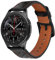 iBazal 22mm Cinturino Pelle Cuoio Braccialetto Compatibile con Samsung Galaxy Watch 3 45mm/Gear S3 Frontier Classic,Galaxy Watch 46mm,Huawei GT,Ticwatch Pro (Orologio Non Incluso) - Nero/Arancione