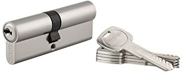 THIRARD - Cylindre de serrure double entrée Trafic 6, 40x45mm, nickel, anti-arrachement, anti-perçage, 5 clés