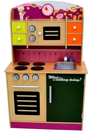 Best For Kids Kinderküche Spielküche Sweet W10C013 violett aus Holz mit Zubehör Super Qualität aus MDF Platte