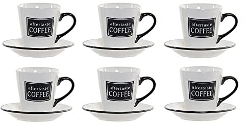 Item Internacional Juego de 6 Tazas de café 180 ml con platito a Juego
