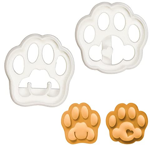 ensemble de 2 emporte-pièces de patte de chat (motifs: mignon et réaliste), 2 pièces