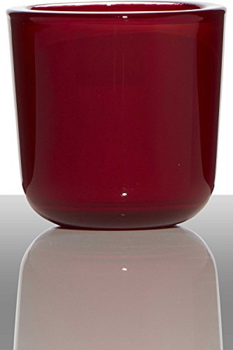 INNA-Glas Candelero de Cristal Nick, cilíndrico/Redondo, Rojo, 7,5cm, Ø7,5cm - Porta Velas - Farolillo
