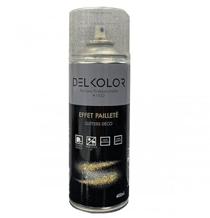 DELKOLOR - Delkolor Peinture en Aérosol Effet Pailleté 400ml - Couleur NOIR