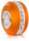 MATERIA by Matthias Wagner Glas Bead orange mit Strasssteinen aus gefrostetem Glas 651