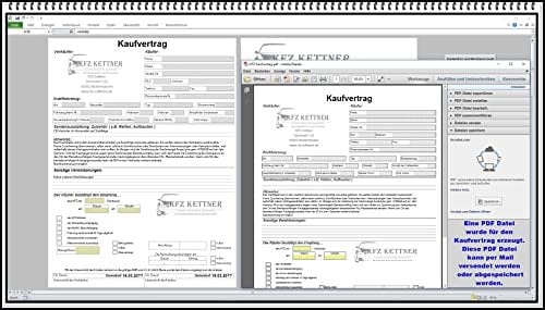 Elektronischer digitaler KFZ Handel Kaufvertrag Gebrauchtwagen gewerblich oder privat Software mit Rechnungsformular ohne und mit MwSt und weiteren Formularen