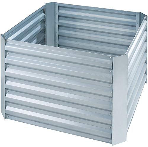 TecTake® Carré Potager de Jardin surélevé Lit de Jardin, Bac à semis Jardiniere en Acier galvanisé résistant à la Rouille Aménagement Jardiniere Exterieur Grande Taille 80x80x57cm