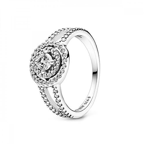 PANDORA Damen Ring Timeless funkelnder Heiligenschein Zirkonia Silber 199408C01 52