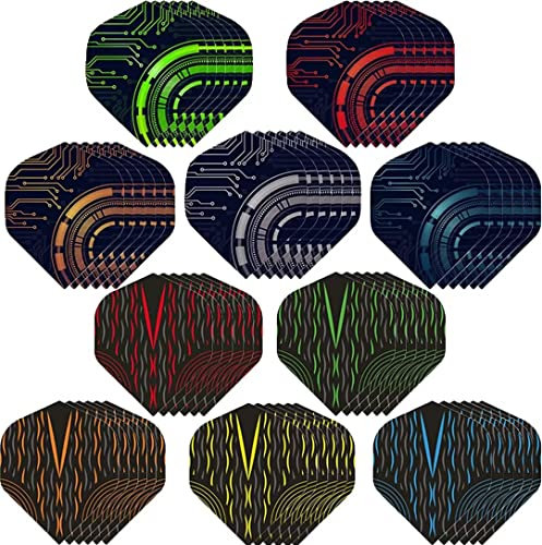HERZWILD 60 pcs Dart Flights Dart Flight dartflys Standartform f. Dartpfeile (60pcs)