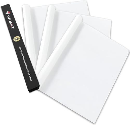 Weiße Teflonfolie für Hitzepresse, 3 Stück, antihaftbeschichtete Teflonblätter, 30,5 x 40,6 cm, Wärmetransferpapier, wiederverwendbar, hitzebeständig, Bastelmatte