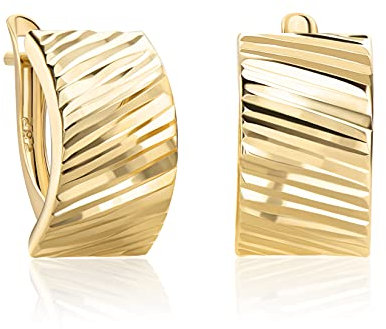 14 Karat 585 Gold Ohrringe Creolen Gelbgold Glänzend Ohrschmuck – SIT28