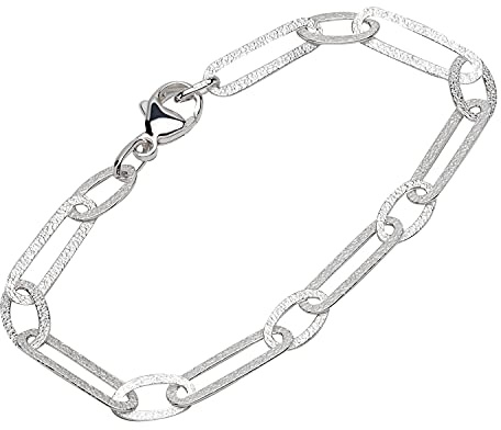 NKlaus Damenarmband 925er Silber, Luna-Ankerkette mit Gliedern, 19cm
