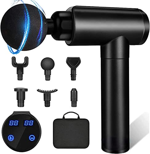 Massagepistole, Massagegerät, Handgehaltenes Massage Gun Mit 30 Einstellbaren Geschwindigkeiten, 10 Arten Von Massage Pistole, Leise & Bequem Muskelkater Lindert (schwarz)