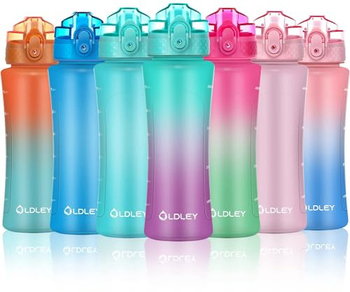 OLDLEY 450ml/15oz Kids Water Bottle with Straw Childrens Boys Girls Toddler Reusable Drink Bottles with Times Markings for School Home Camping Outdoor Sports BPA Free Leakproof Durable