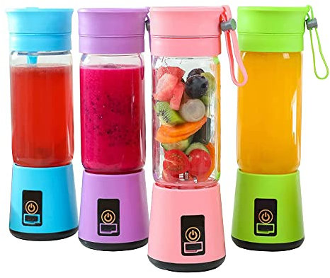 Mini Batidora Licuadora Portátil 400ml Recargable USB Batería 4000mAh Hogar Cocina Oficina Viajes color morado BN3273