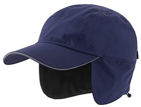 Connectyle Unisex Herren wasserdichte Wintermütze Fleece Gefüttert Ohrenklappen Baseball Cap, Marineblau, Large