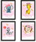 Bilderset Kinderzimmer 4 Tierbilder Baby Löwe, Zebra, Elefant und Giraffe Deko Mädchen - ohne Rahmen fürs Kinderzimmer als Geschenk zur Geburt Tierposter 29,7x21cm (rosa, Din A4)