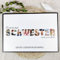 Elbeffekt Schwester Holzbild - Personalisierbares Foto Geschenk - Opt. Beleuchtet - Hochwertiges Wandbild für Schwester - Rustikal