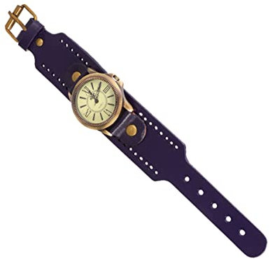 1 Pc Occasionnel Montre-Bracelet en Bronze Montre-Bracelet Femme Montre Décontractée Montre Précise Montre Bracelet en Cuir Montre-Bracelet Facile à Lire Robe Ancien Manquer