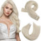 Moresoo Tape in Extensions Echthaar Blond 70 cm Remy Haar Extensions Tape in Echthaar Unsichtbares Klebeband in Extensions Platinblond Nahtlose Hair Extension Tape in 20 Stück/50g #60