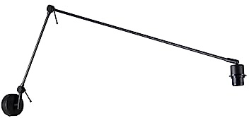 Qazqa Modern Verstellbare Wandleuchte, Wandlampe - Blitz - Schwarz, max. 60W, Geeignet für LED, 140cm, Ideal als Schlafzimmerlampe und Wohnzimmerlampe