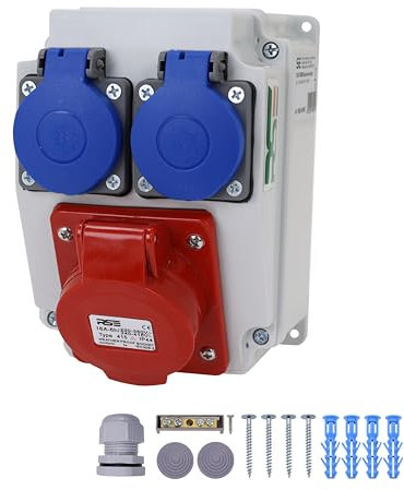 RSE RS KOMBI Baustromverteiler CEE Kraftstrom Wandverteiler Strom Verteiler, 6. RS-KOMBI 16A 5P, 2X230V