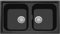 Fregadero compuesto Plados PL0862 dos bañeras + tabla de cortar madera (negro Ebony)