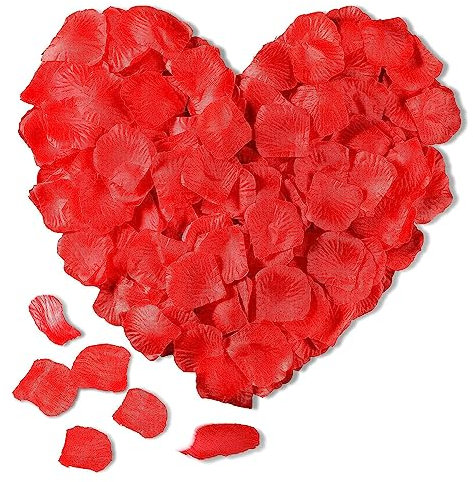 Pétale de Rose,Pétales de Roses Mariage,Pétales de Rouges Artificiels,Pétales Fleurs Séchées Mariage,Petale Rouge,Pétales Mariage,Reusable Silk Flower Petals for Valentine Day,Wedding,Party,800pcs
