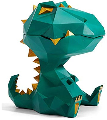 KITCISSL Svuota Tasche Soggiorno Moderna Svuotatasche Ingresso Design, Centrotavola Smiple Barattolo di Biscotti Piatto per Caramelle Dinosauro Statua Scultura Figurina Art Regalo (Color : Groen)