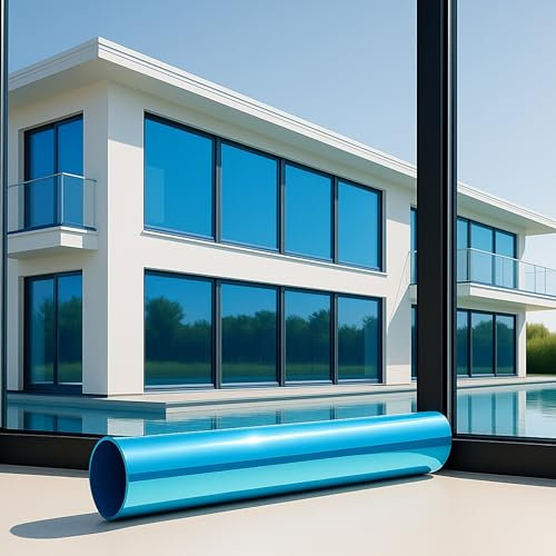 MARAPON® Film miroir de fenêtre, brise-vue, opaque, 90 x 200 cm, protection solaire, ne laisse pas de résidus, pour extérieur, fenêtre de toit