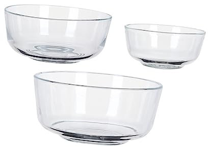 Alipis Saladier En Verre Pour Nouilles 3 Tailles Parois Épaisses Rangement Emboîtable Pour Les Repas En Famille